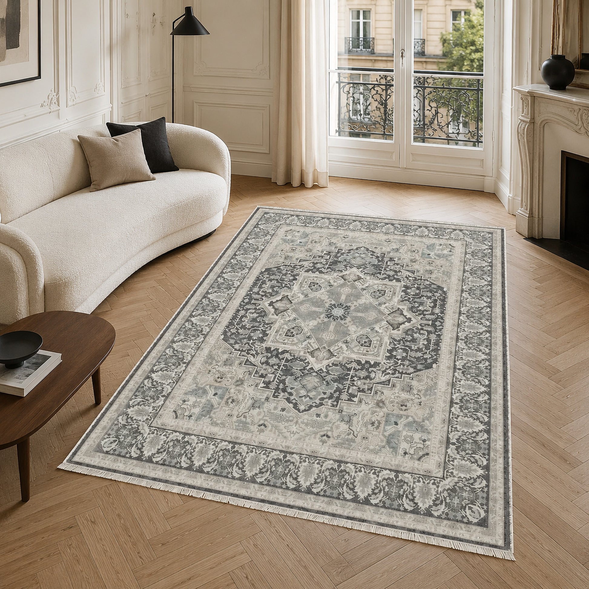 RWK3045 washable chenille area rug, room scene