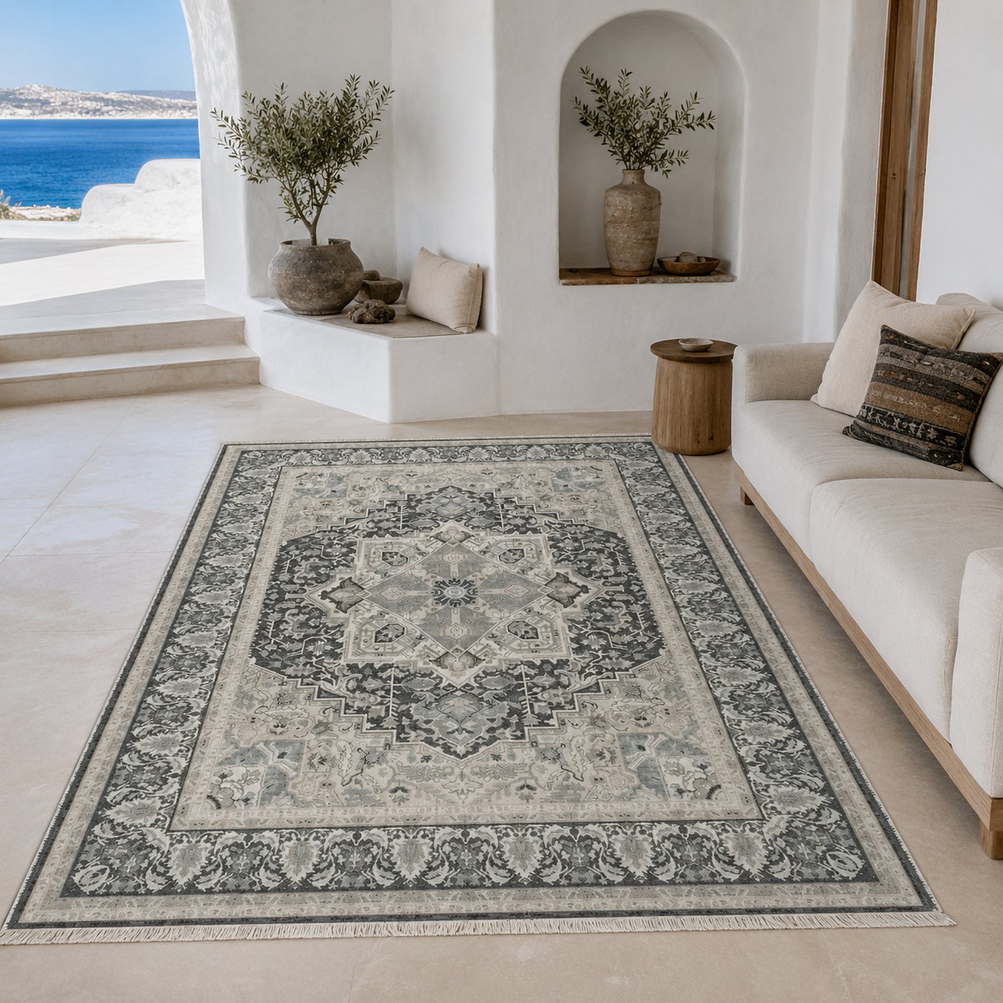 RWK3045 washable chenille area rug, room scene