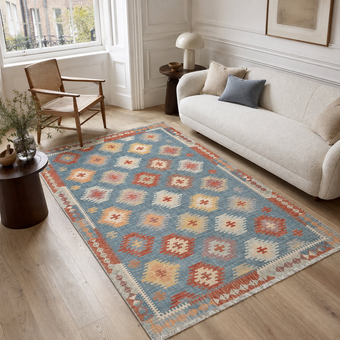 RWK3050 washable chenille area rug, room scene
