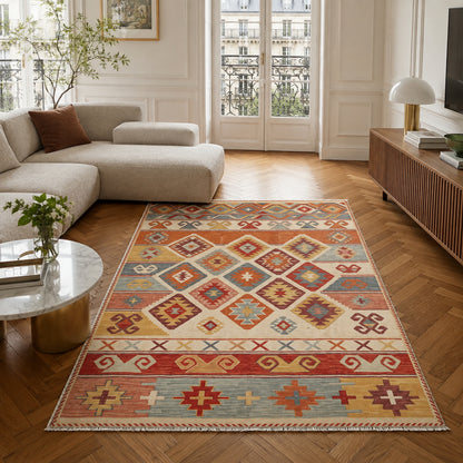 RWK3052 washable chenille area rug in a modern living room