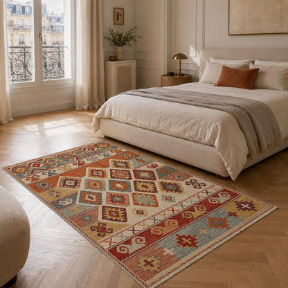 RWK3052 washable area rug in a modern bedroom