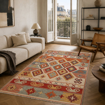 RWK3052 washable chenille area rug, room scene