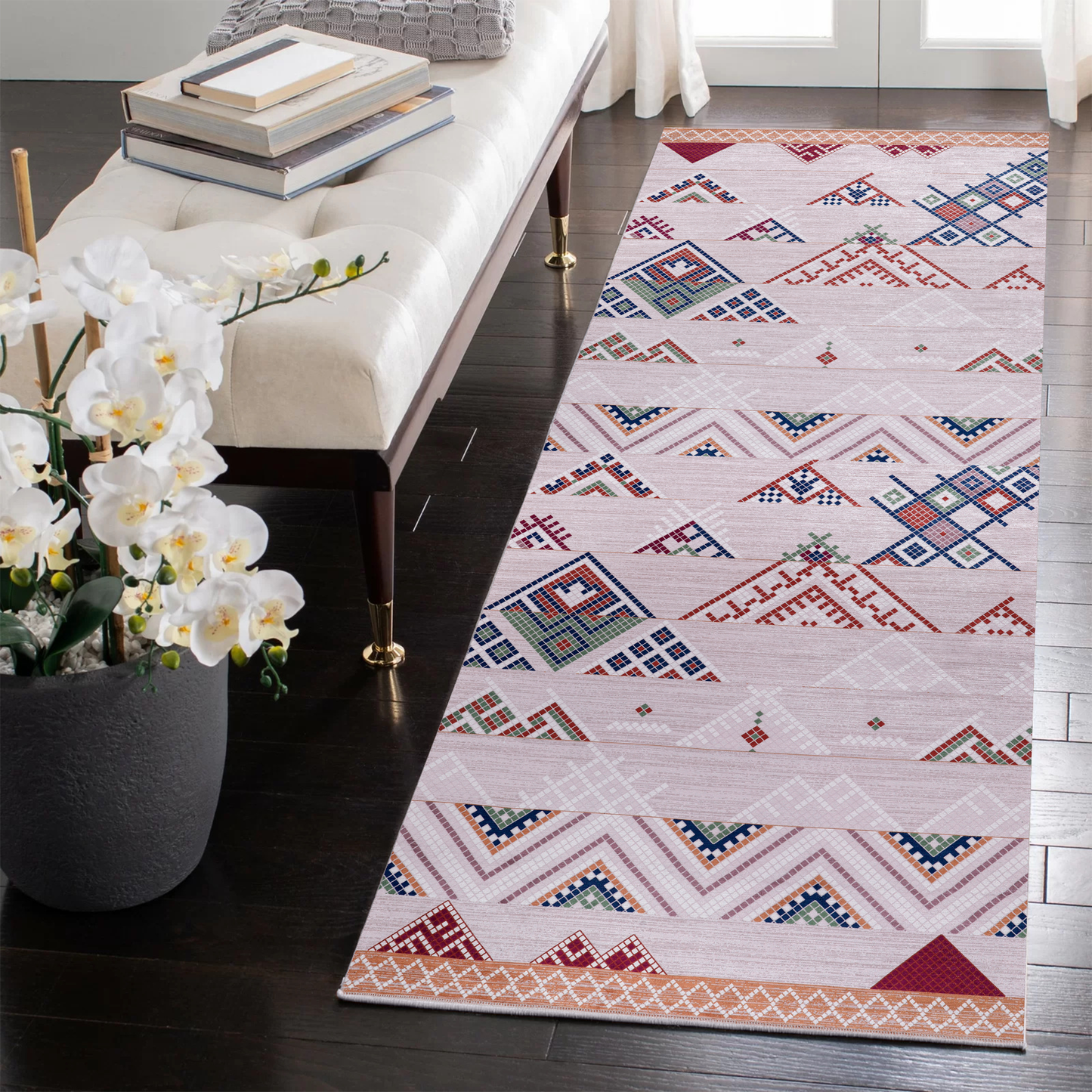 RWNL1002 washable runner rug in a modern hallway