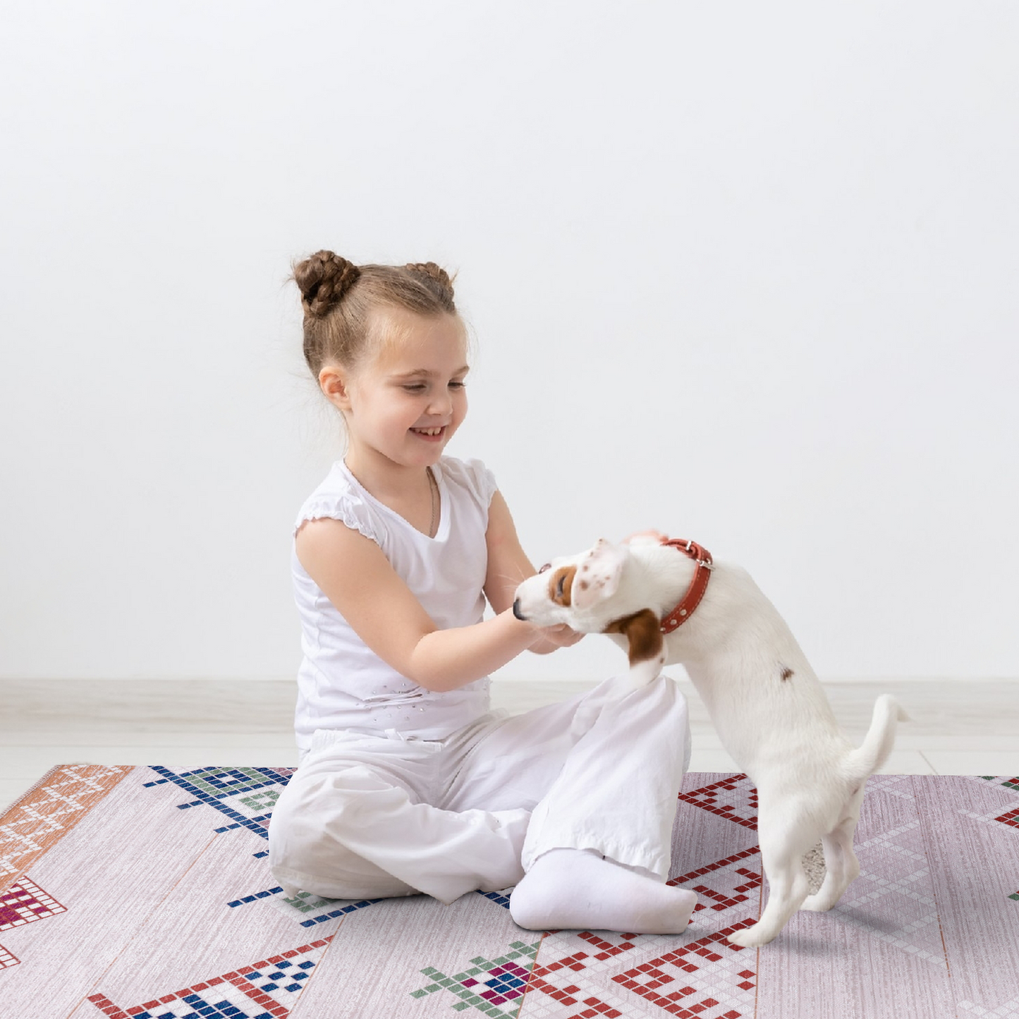 RWNL1002 washable chenille area rug, pet and kid friendly