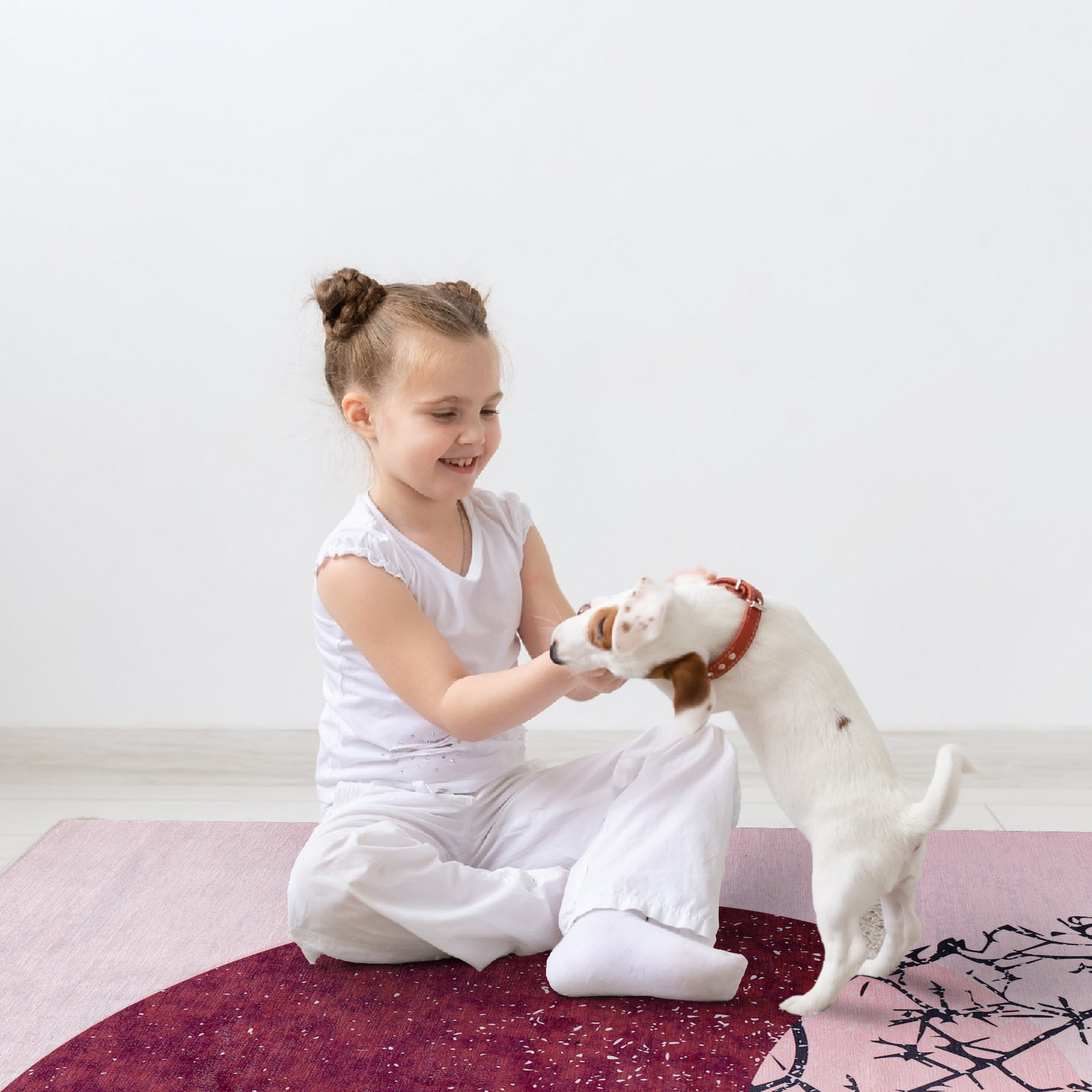 RWNL1003 washable chenille area rug, pet and kid friendly