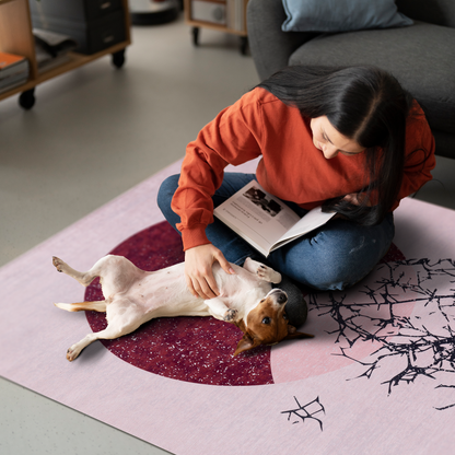 RWNL1003 washable chenille area rug, pet and kid friendly