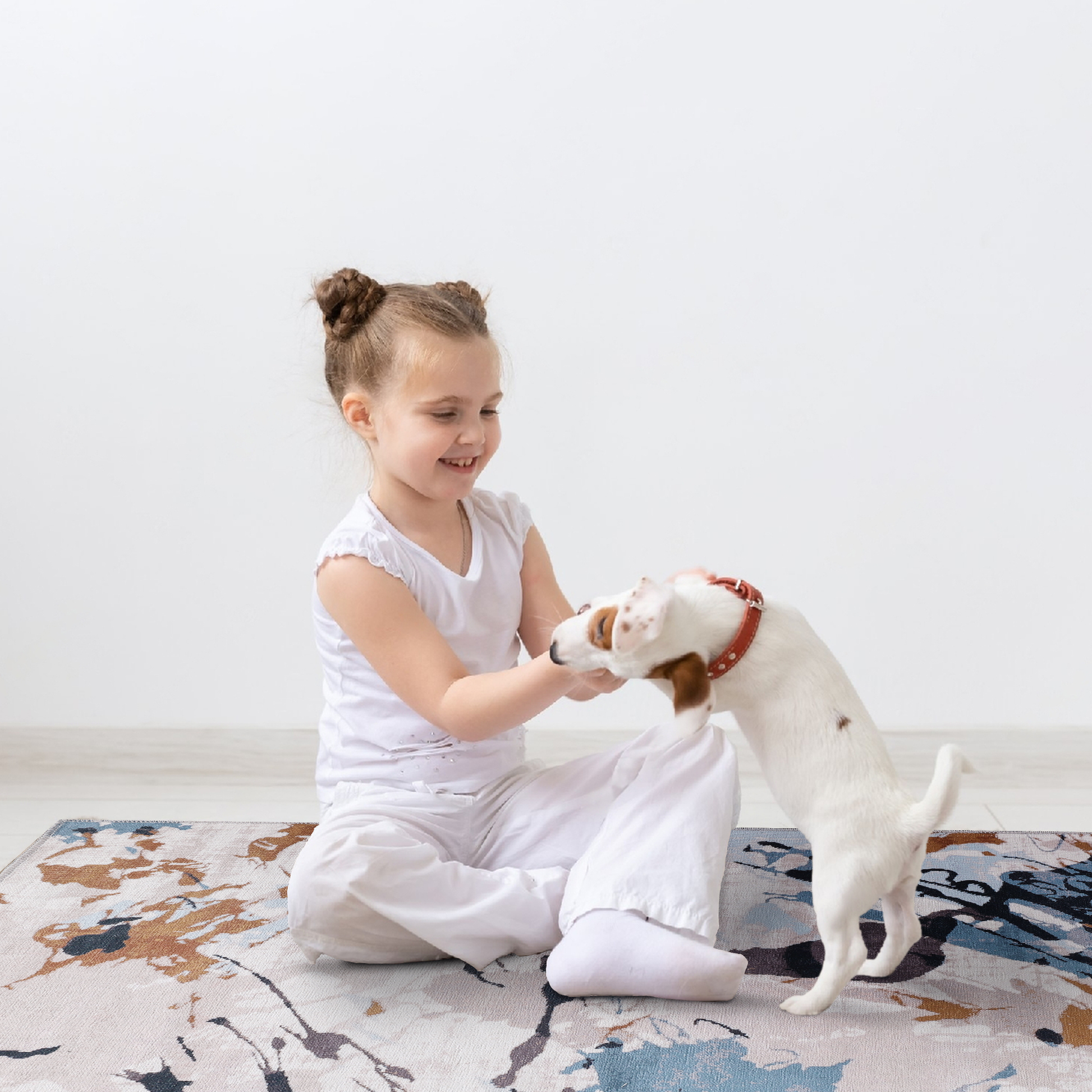 RWNL1004 washable chenille area rug, pet and kid friendly