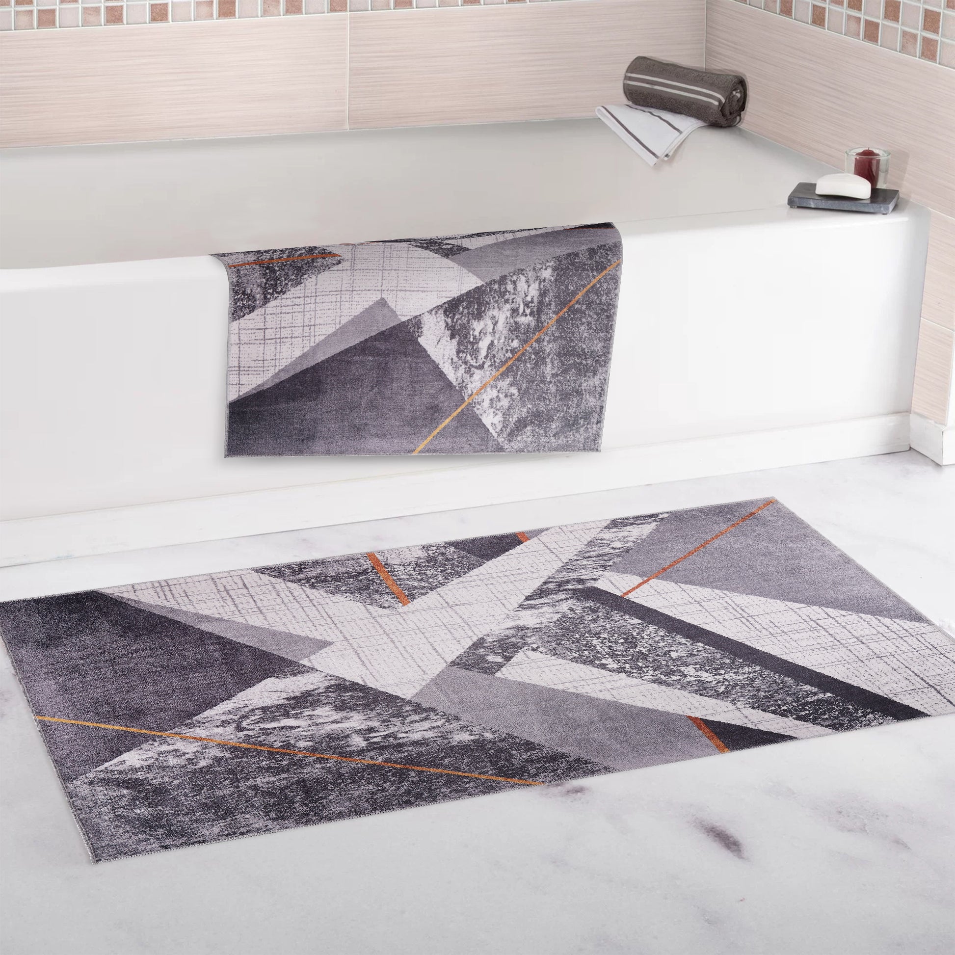 RWNL1005 washable chenille area rug, bathroom