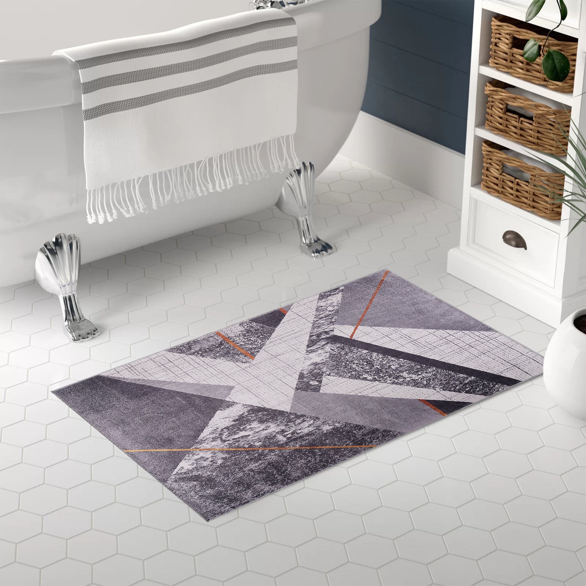 RWNL1005 washable chenille area rug, bathroom