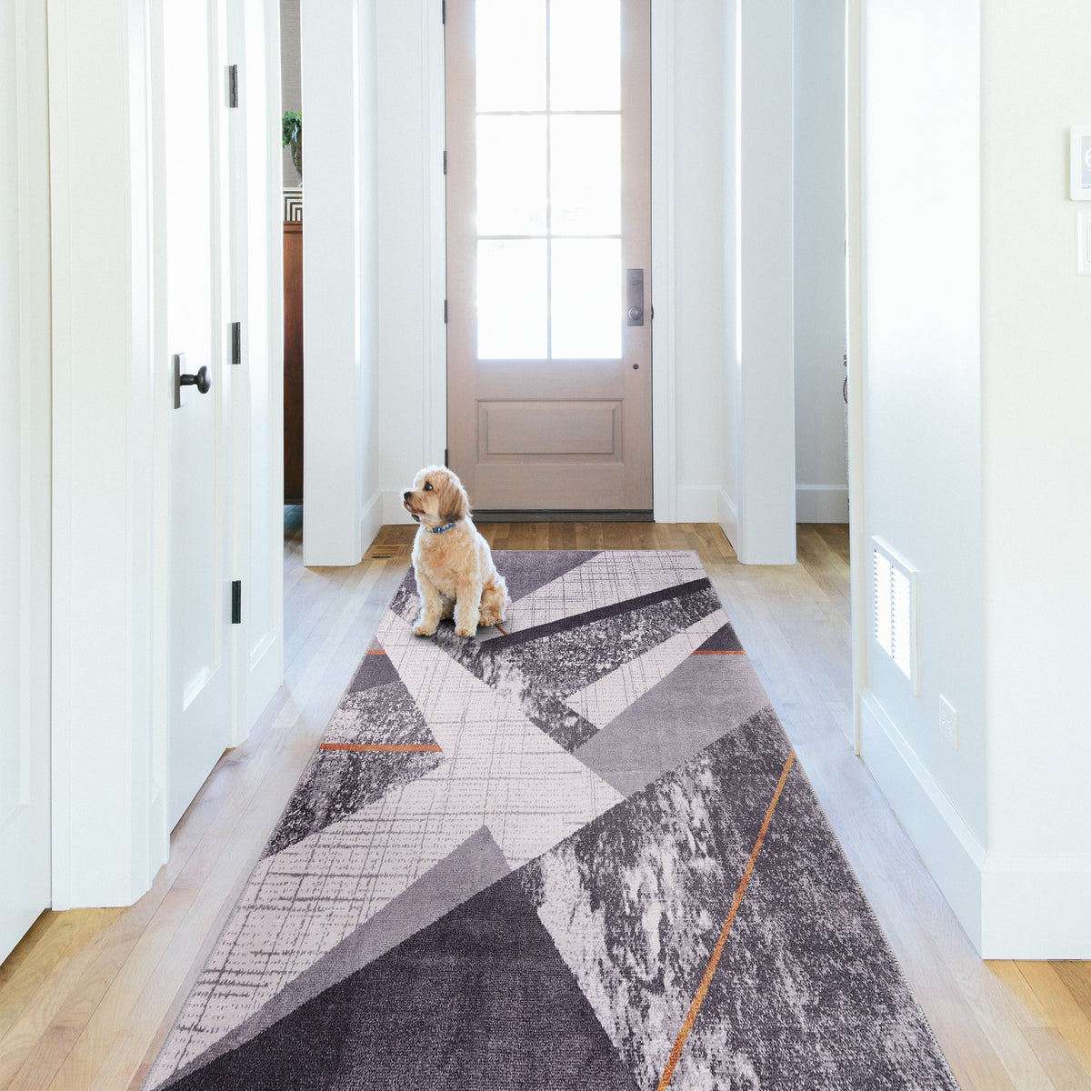 RWNL1005 washable runner rug in a modern hallway
