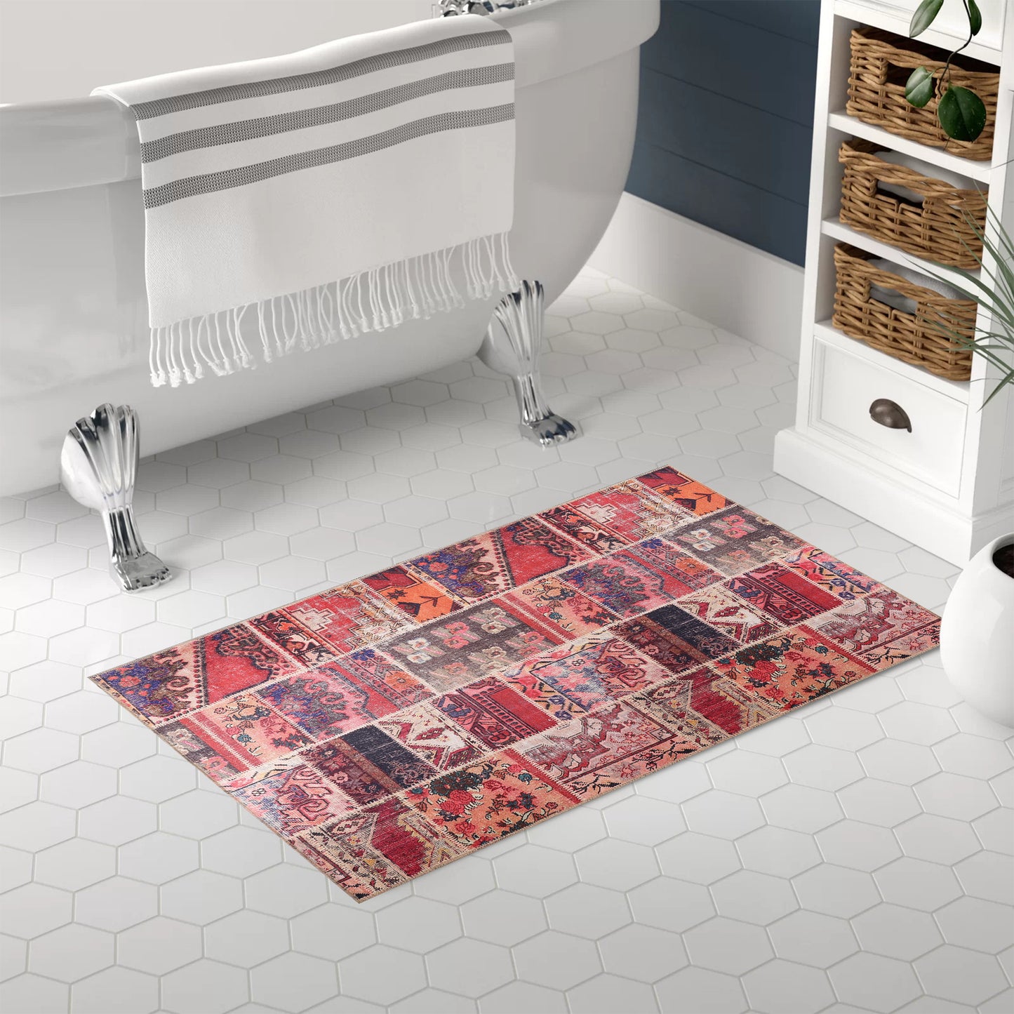 RWNL1006 washable chenille area rug, bathroom