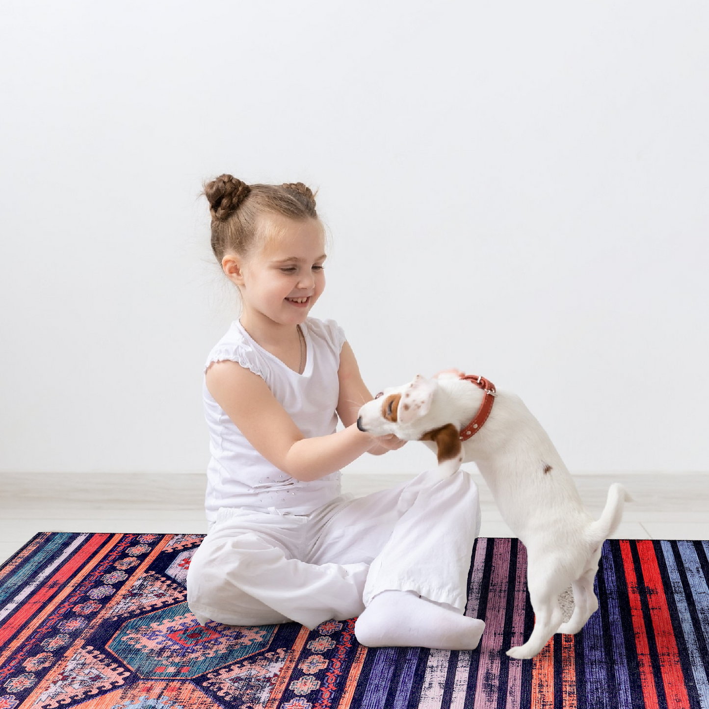 RWNL1008 washable chenille area rug, pet and kid friendly