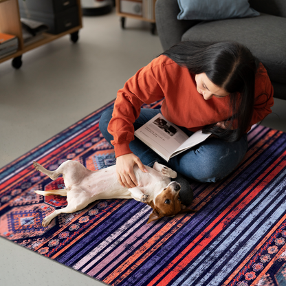RWNL1008 washable chenille area rug, pet and kid friendly