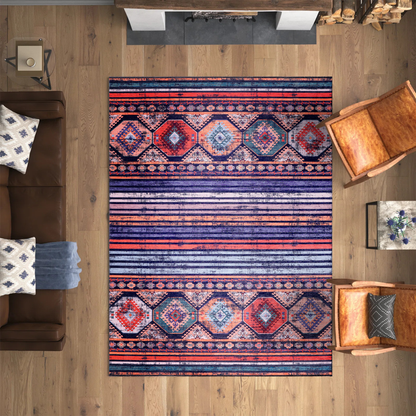 RWNL1008 washable chenille area rug viewed from above