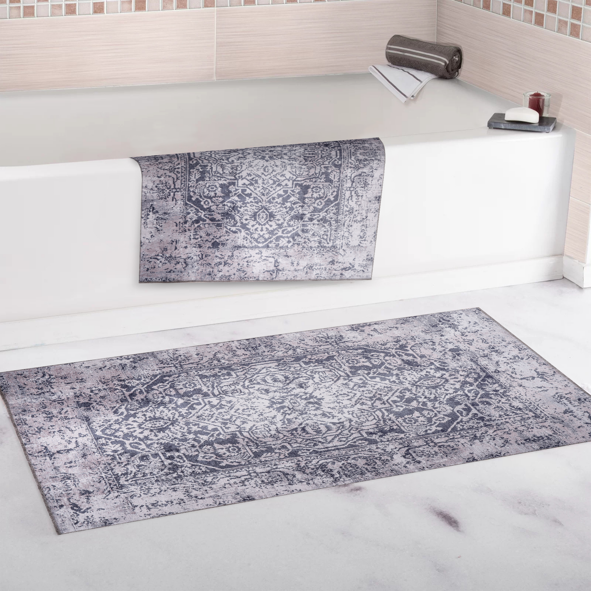 RWNL1010 washable chenille area rug, bathroom
