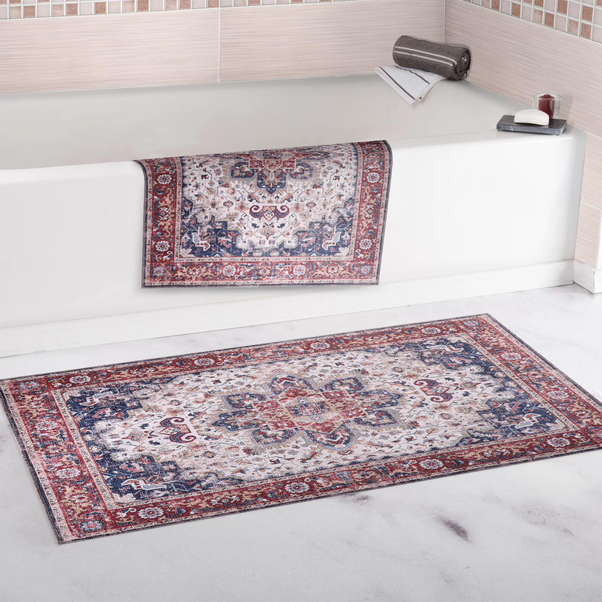 RWNL1011 washable chenille area rug, bathroom