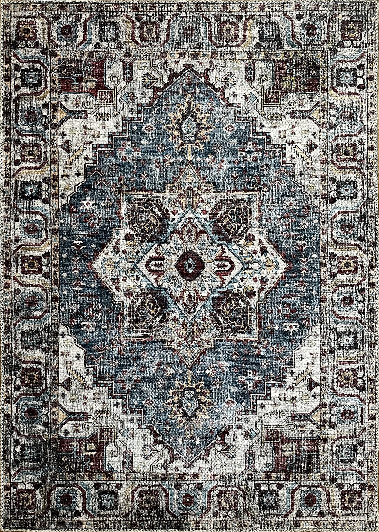 RWNL1014 washable chenille rug texture and pattern detail