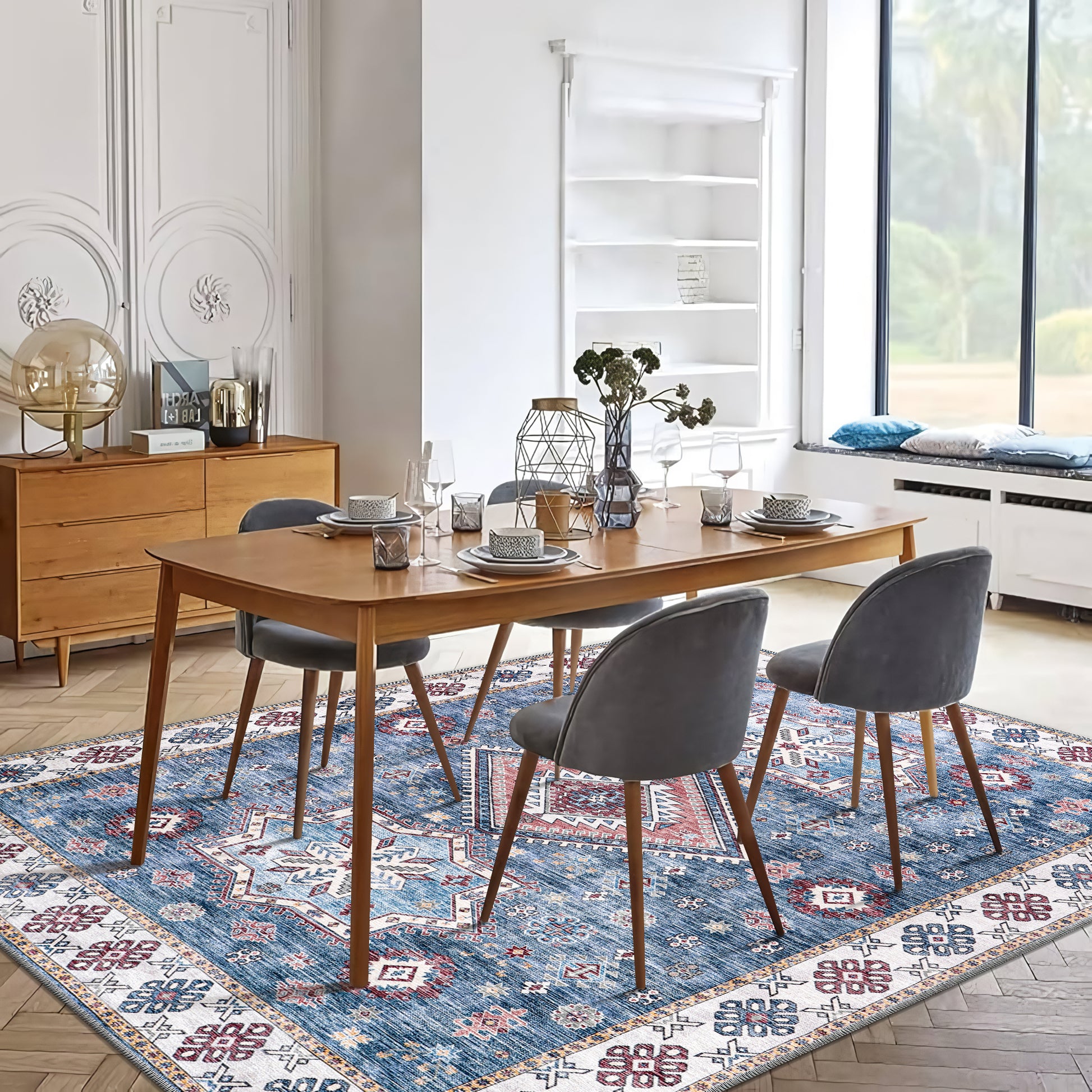 RWNL1016 washable chenille rug texture and pattern detail