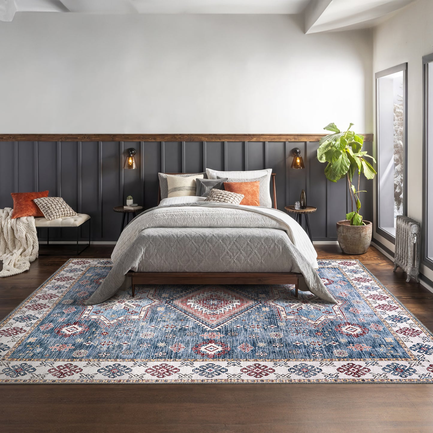 RWNL1016 washable chenille rug texture and pattern detail