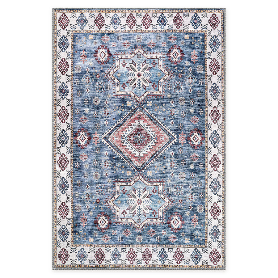 Homestead Waves Indigo Blue Heritage Washable Rug