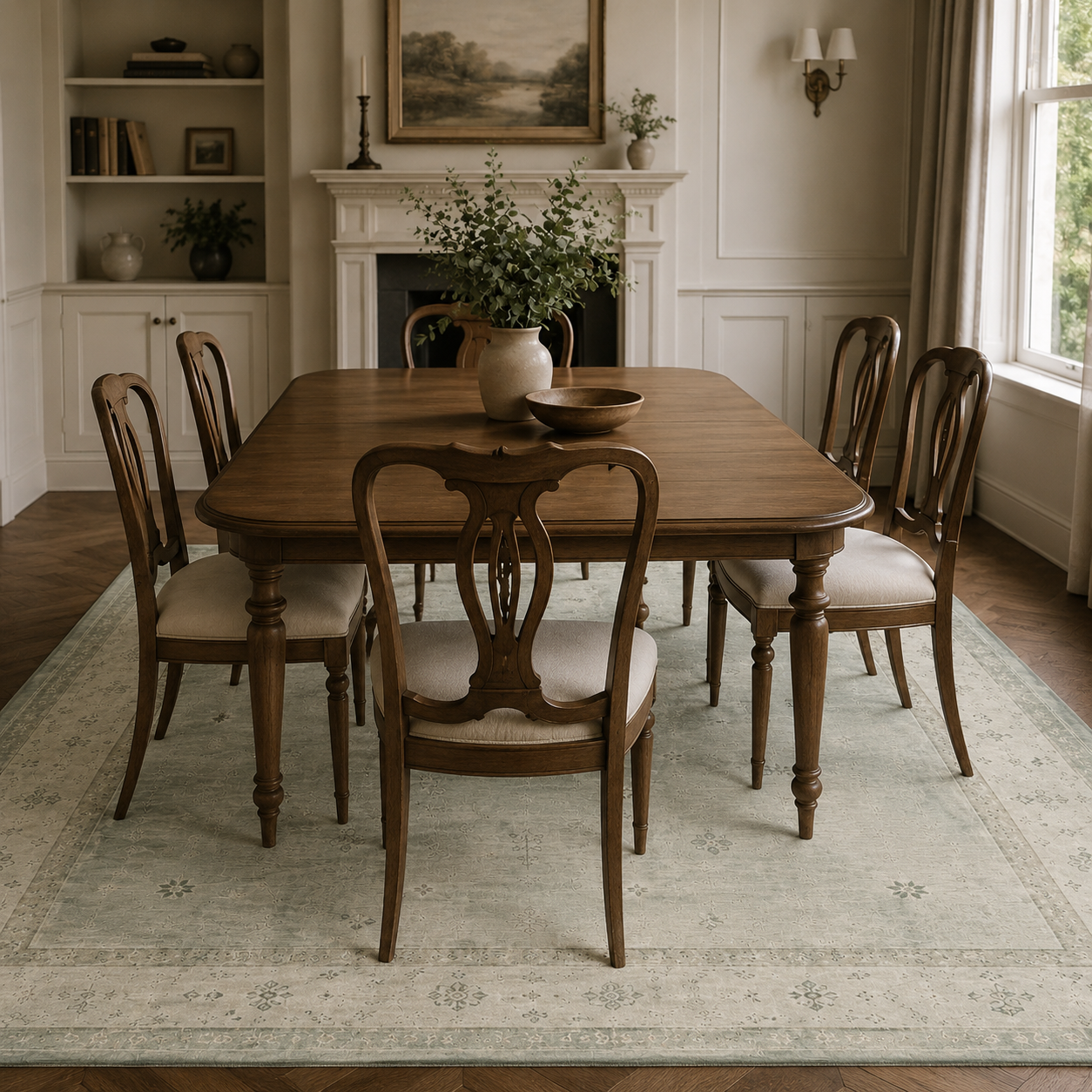 RWPR00010 washable chenille area rug, room scene