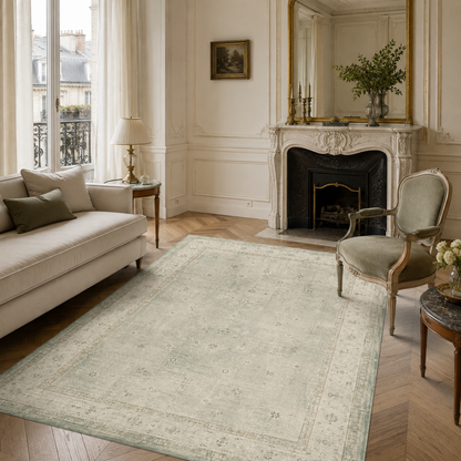 RWPR00010 washable chenille area rug, room scene