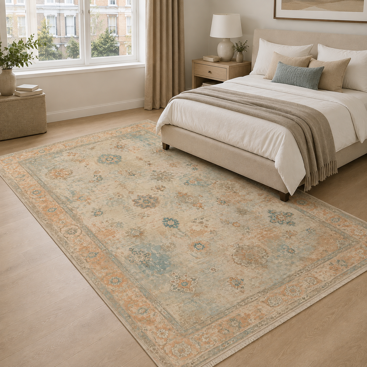 RWPR00011 washable chenille area rug, room scene