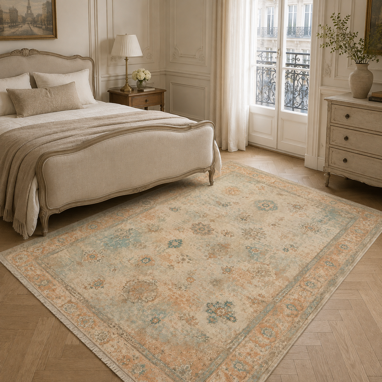 RWPR00011 washable chenille area rug, room scene