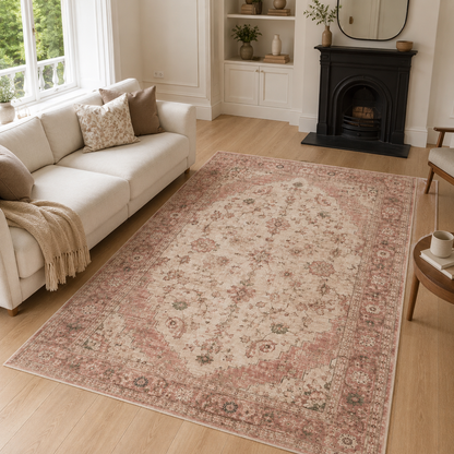 RWPR0002 washable chenille area rug, room scene
