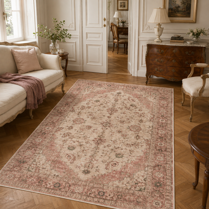 RWPR0002 washable chenille area rug, room scene