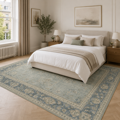 RWPR0004 washable chenille area rug, room scene
