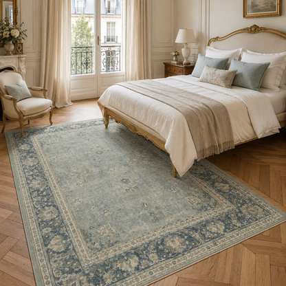 RWPR0004 washable chenille area rug, room scene