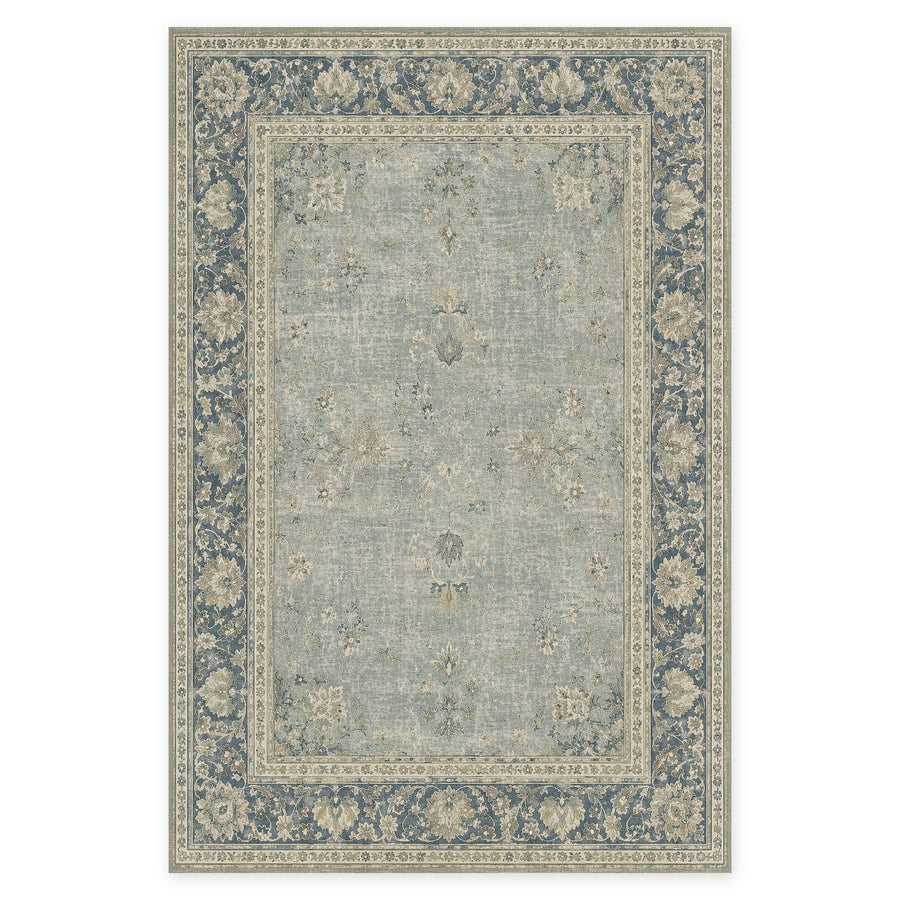 Heritage Patina Mid Blue Vintage Washable Rug