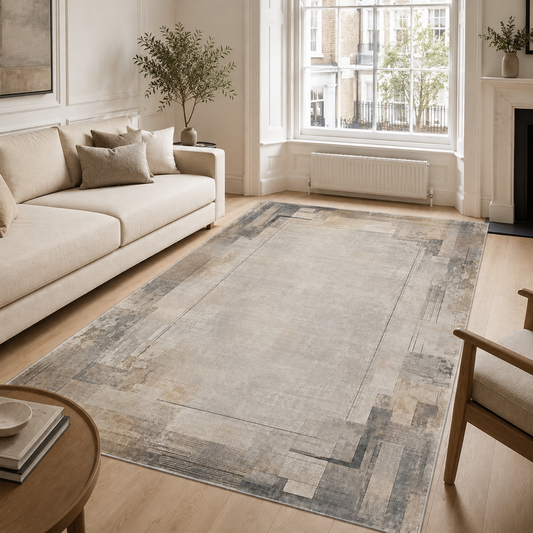 RWPR0006 washable chenille area rug, room scene