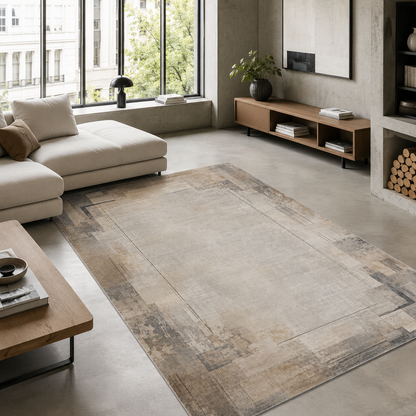 RWPR0006 washable chenille area rug, room scene