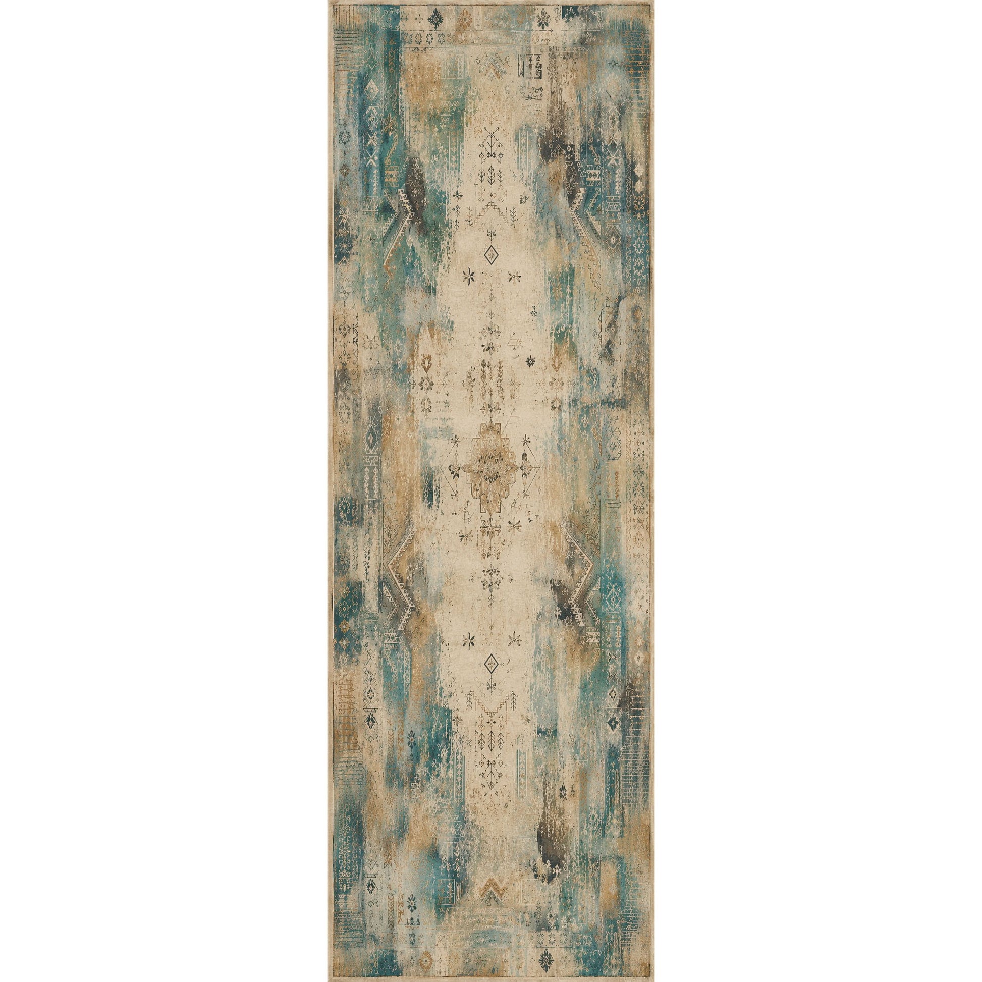 RWPR0008 washable chenille area rug viewed from above