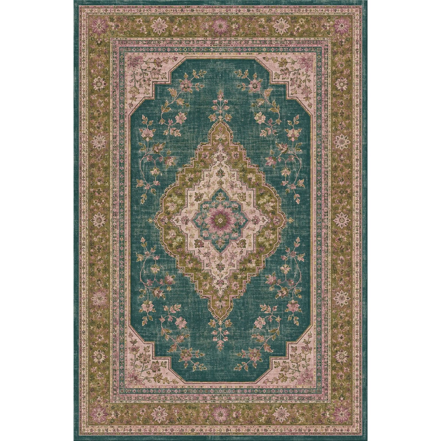 RWPR0009 washable chenille rug texture and pattern detail