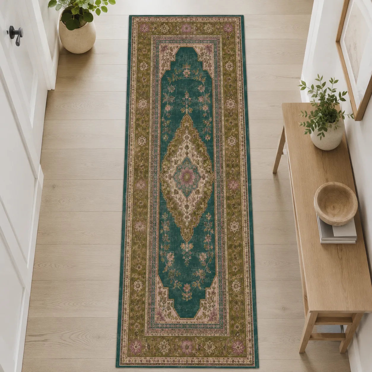 RWPR0009 washable chenille rug texture and pattern detail