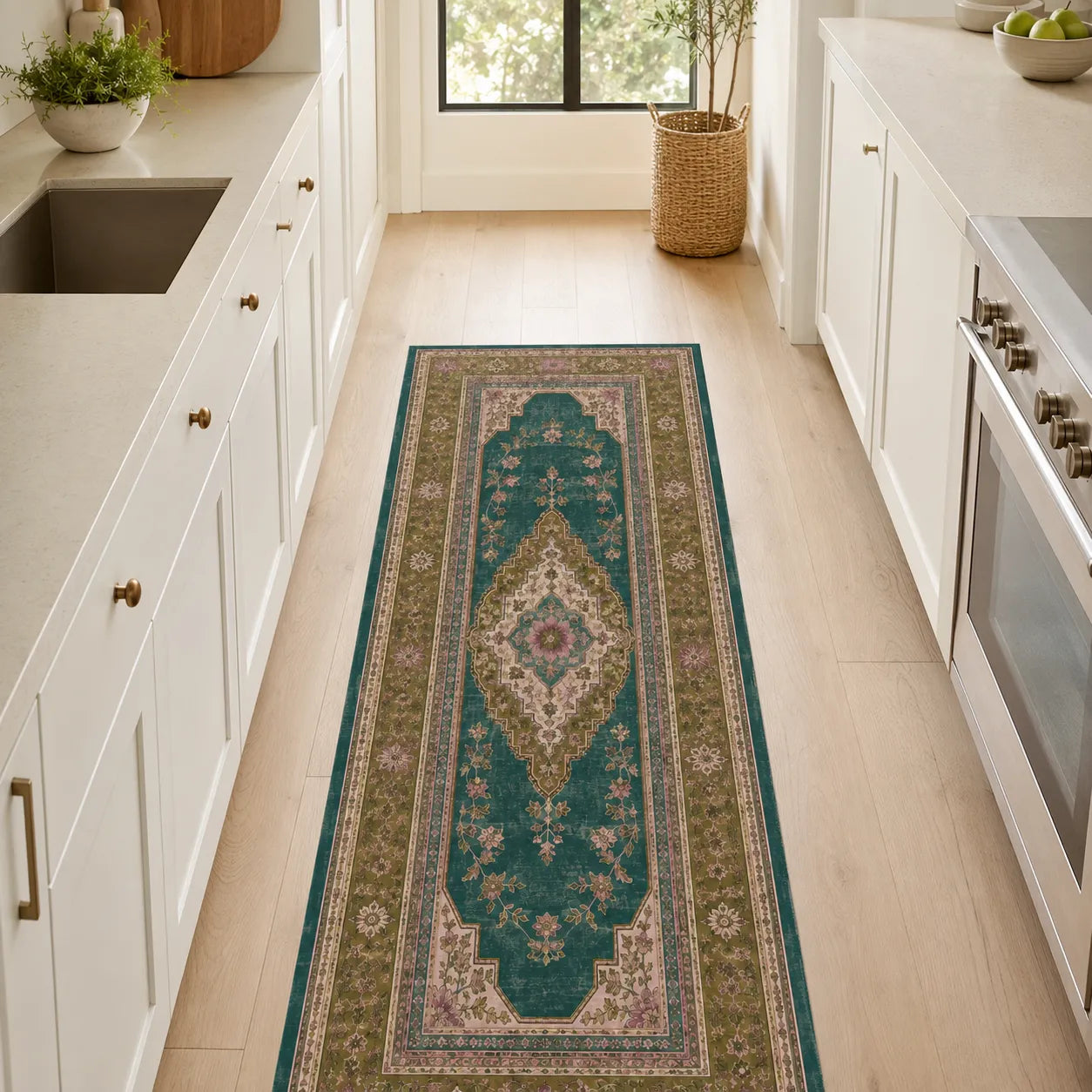 RWPR0009 washable chenille rug texture and pattern detail