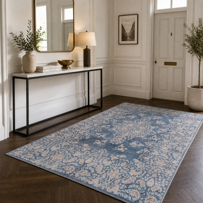 RWR3 washable chenille area rug, room scene