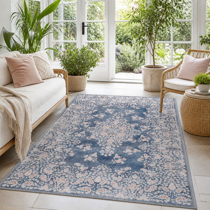 RWR3 washable chenille area rug, room scene
