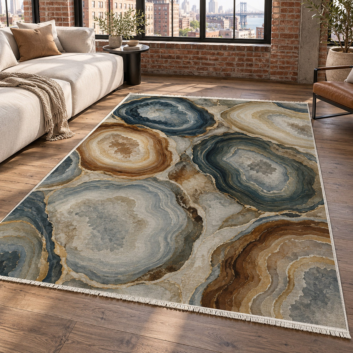 Agate Windows Abstract Washable Rug — new york living