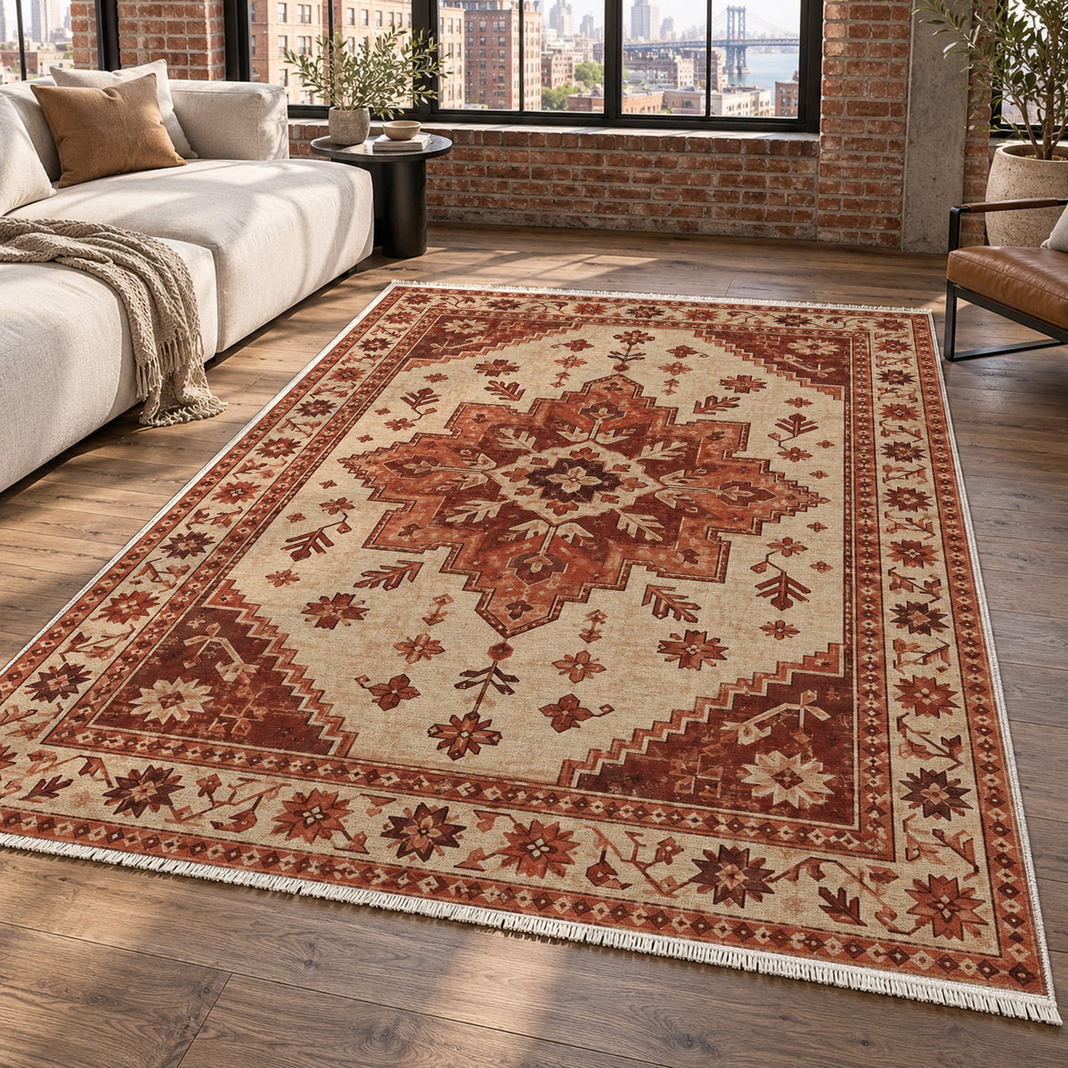 Anatolian Star Rust Sand Classic Washable Rug — new york living