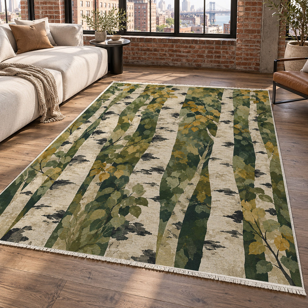 Birch Grove Floral Washable Rug — new york living