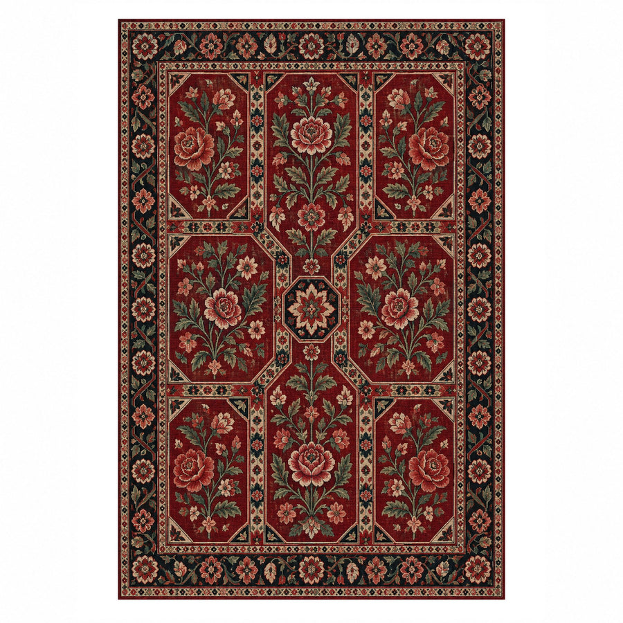 Botanical Panels Washable Rug