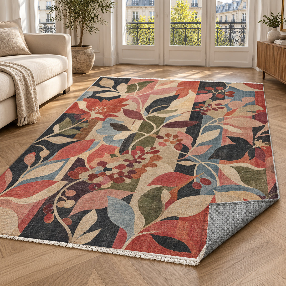 Canopy Rose Floral Washable Rug — paris living