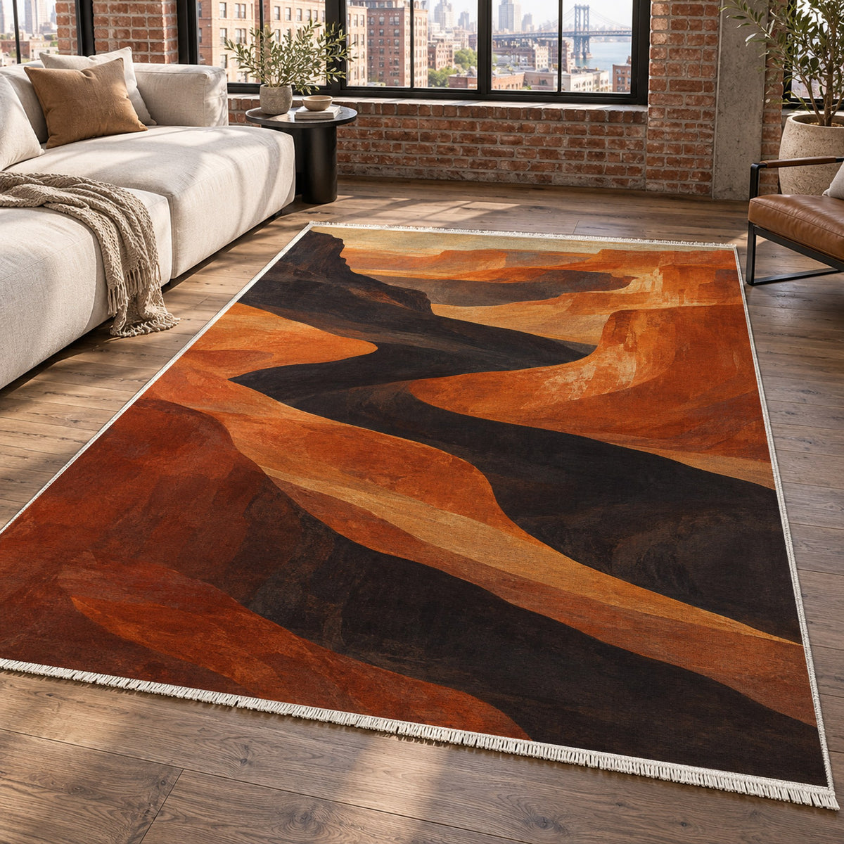 Canyon Shadows Modern Washable Rug — new york living