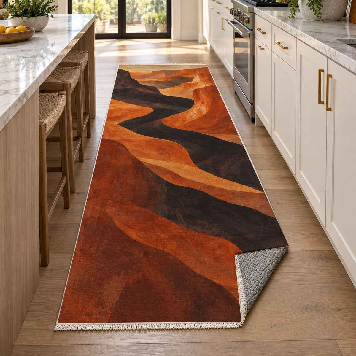 Canyon Shadows Modern Washable Rug — new york kitchen runner