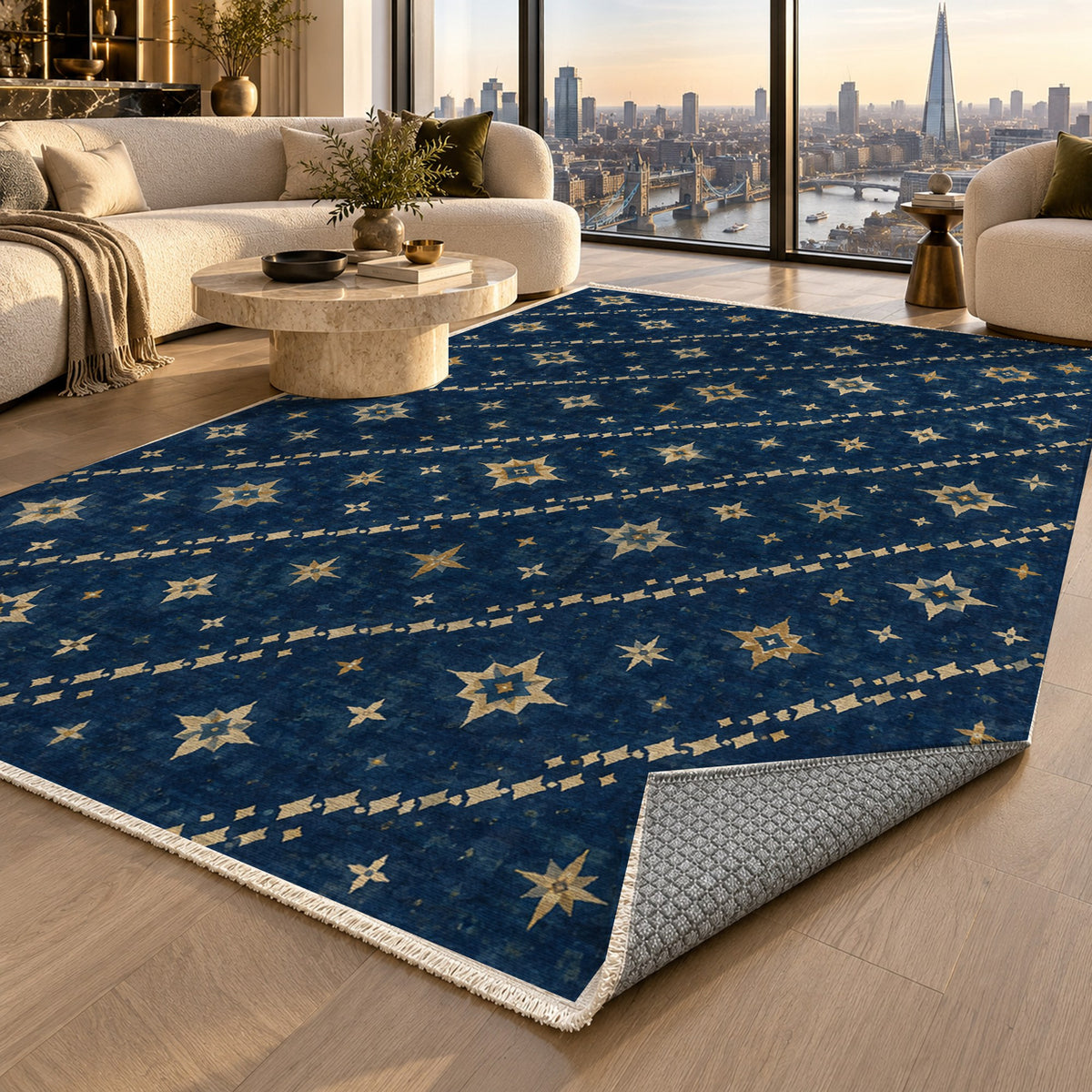 Caravan Stars Ethnic Washable Rug — london luxury living