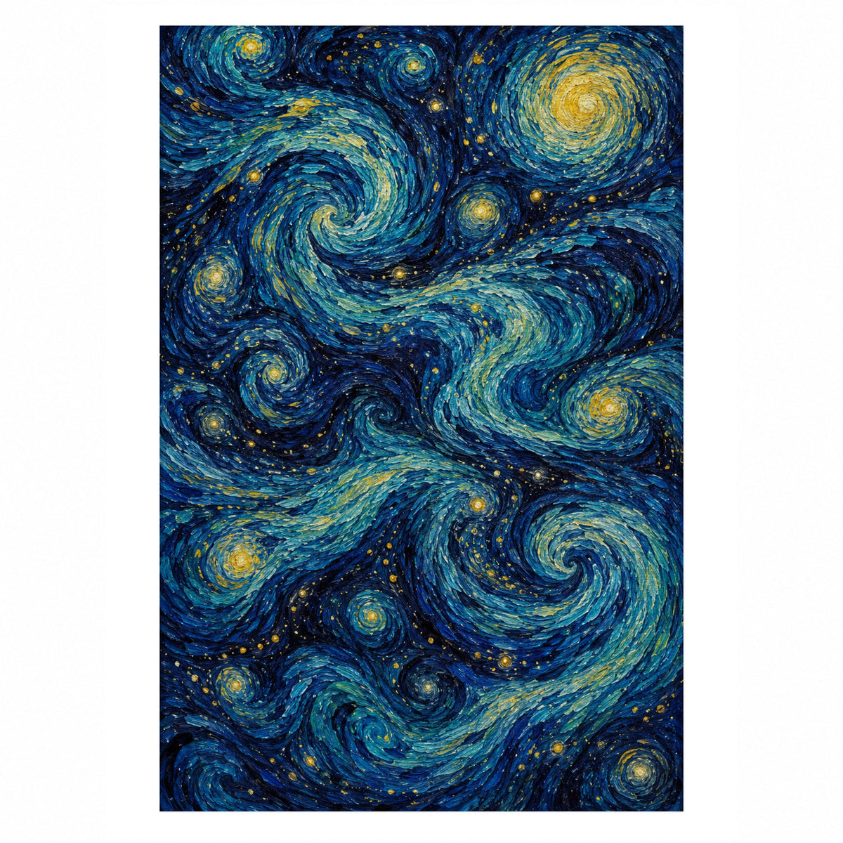 Celestial Currents Abstract Washable Rug — top view